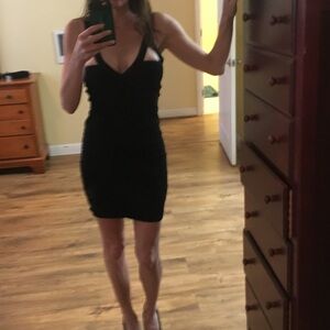 Black Strappy BodyCon Dress with Buckle Details #Bandage #Bondage 🖤  Size M